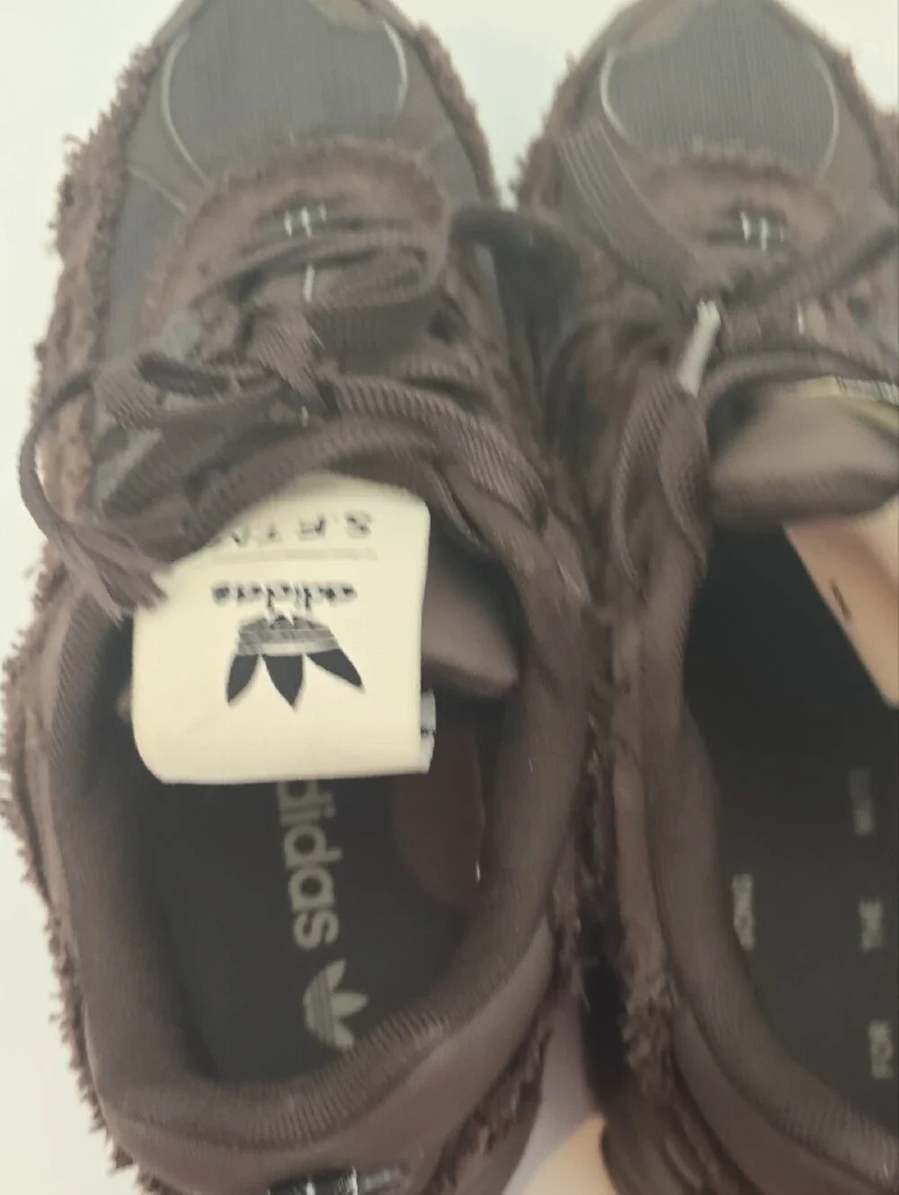 adidas Shadowturf X Song for the Deaf Men's Dark Brown Frayed-Edge Sneakers